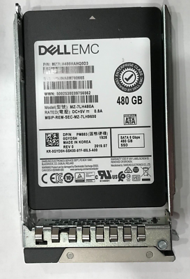 GYD5H DELL SAMSUNG 480GB SSD SATA 6Gb/s MZ-7LH480A R640 R740 R440