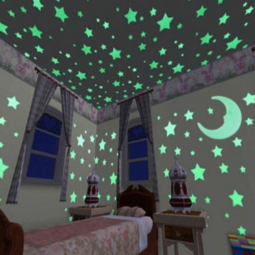 100pieces Glow In The Dark Stars Night Light Wall Stickers Decal Kids Room Home - Picture 6 of 19