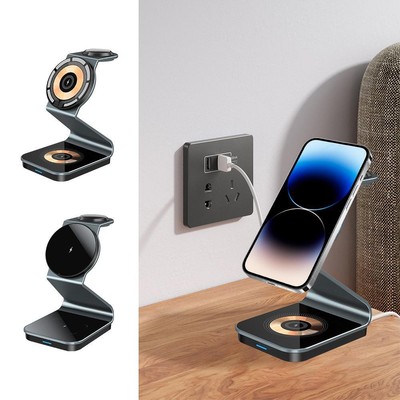 Magnetic Wireless Charging Station Apple Series3-in-1Standard Fast St . Q7E5