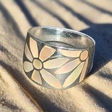925 STERLING SILVER AND Floral Daisy MOTHER O...