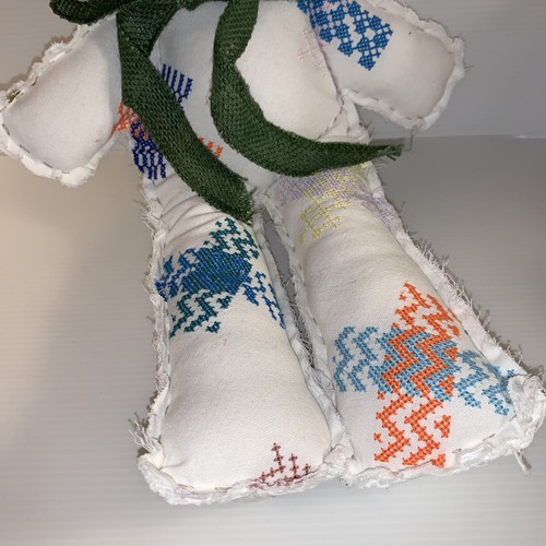Patchwork Bunny Plush Rag Doll Rabbit 22” Hand stitched White Raggedy**photos - Picture 6 of 24