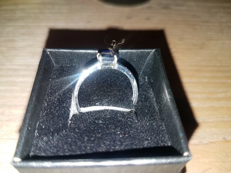 Lab Created Blue Sapphire Sterling Silver Ring (Size 8.0) TGW 0.80 cts. - Image 3 of 4