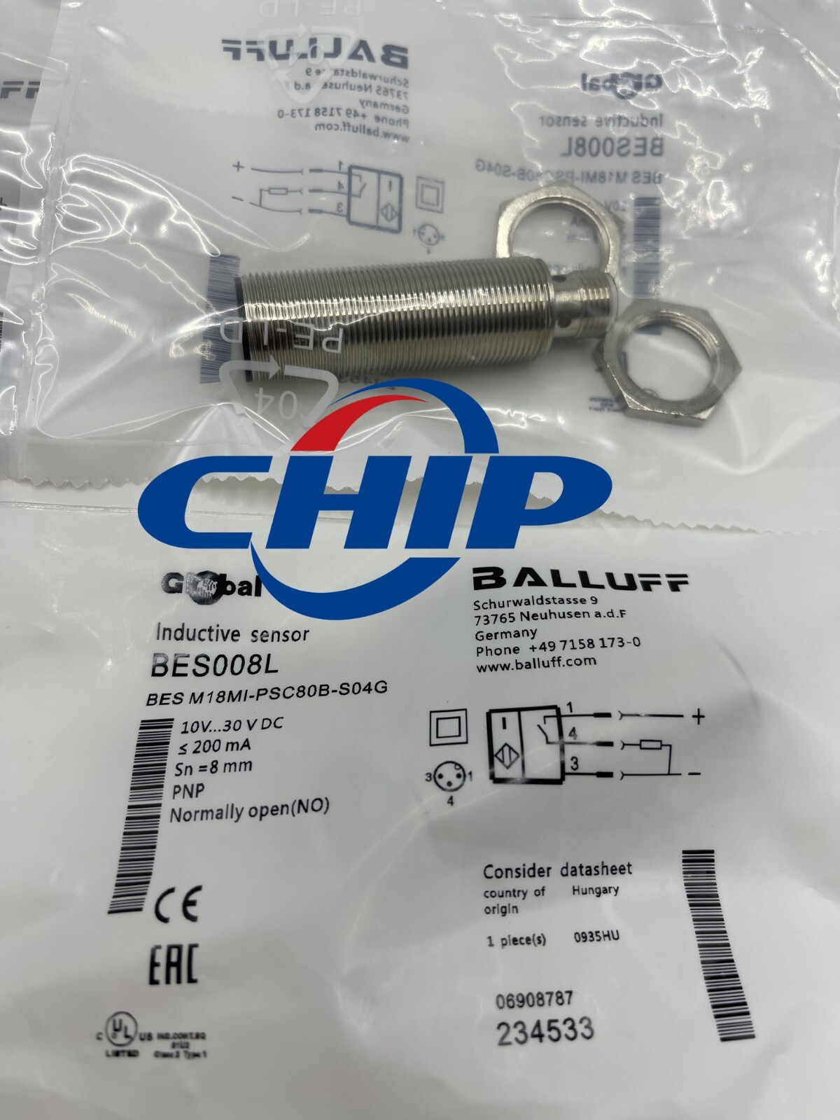 1PCS NEW Balluff BES008L BES M18MI-PSC80B-S04G INDUCTIVE SENSOR#C #G