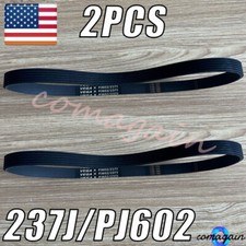 2Pcs Vega 237J/PJ602 6 Ribs Multi-groove Belt Rubber For Kobalt Snowblower Black