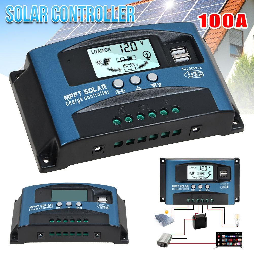 MPPT Solarladeregler 100A - 12V/24V Mit LCD Display & Dual USB Ports