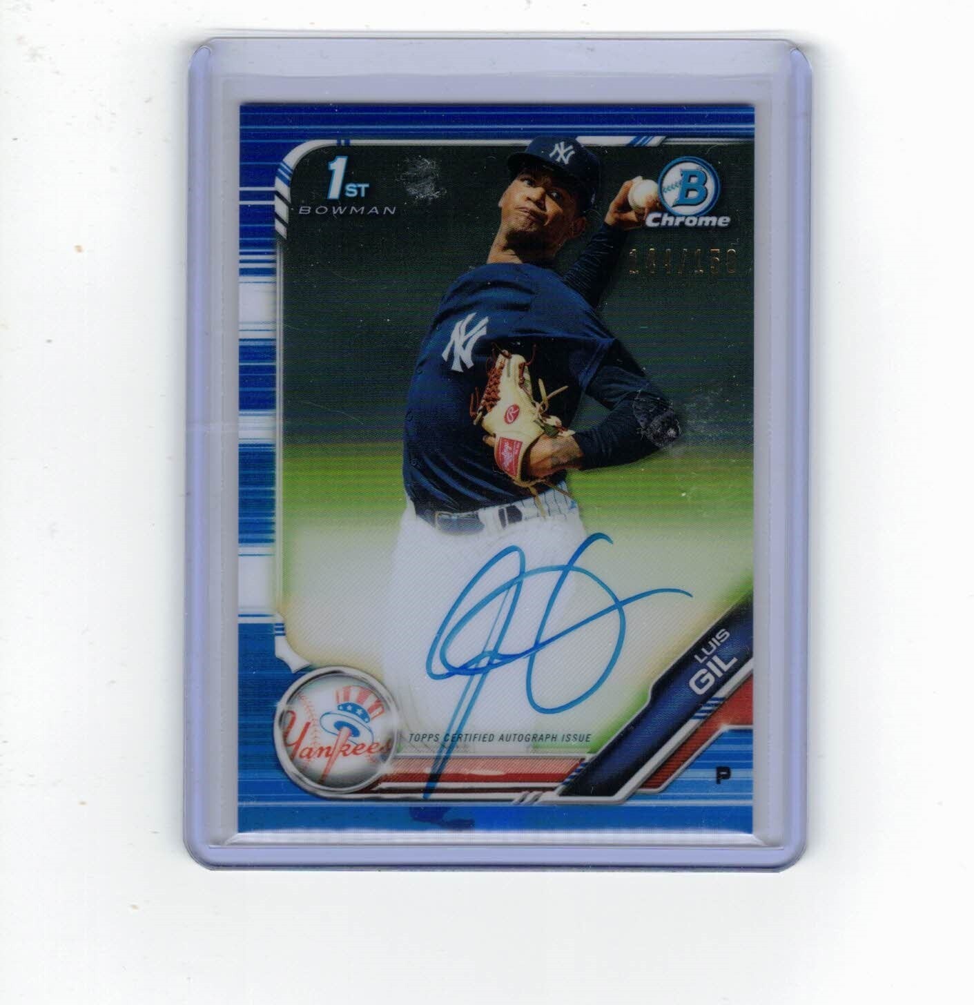 2019 Bowman Chrome Auto Blue Refractor 144/150	Luis Gil