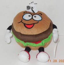 2016 Kellytoy Sugar loaf Steak N Shake Sizzle Burger 10" Plush Stuffed Toy Rare