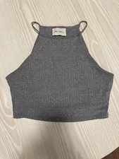 TJ Maxx Cropped Activewear Racer Back Tank Top Women’s M Gray
