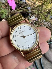 Vintage Quartex Unisex Quartz Watch. Swiss Parts. Assembled in Hong Kong. Works