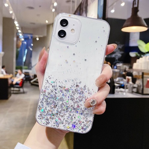 Custodia silicone glitter stella per Samsung Galaxy morbida epossidica TPU trasparente back cover - Foto 15 di 17
