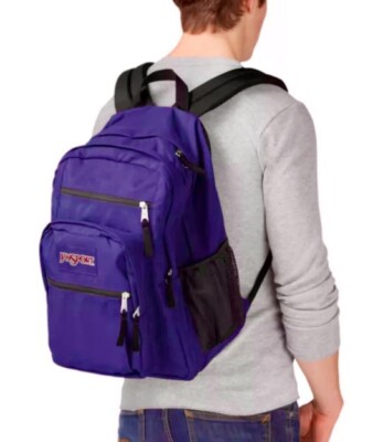 JANSPORT LARGE LAPTOP BACKPACK Color PURPLE School Hiking Camping Vintage NEW