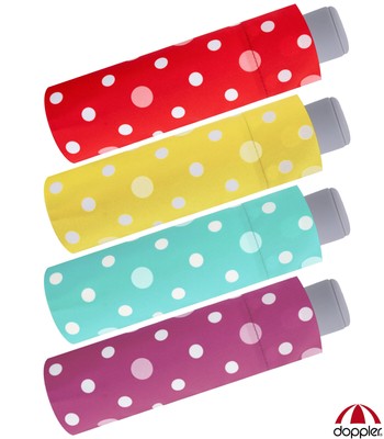 Doppler Regenschirm Kinder Taschenschirm Kids klein leicht Punkte Dots