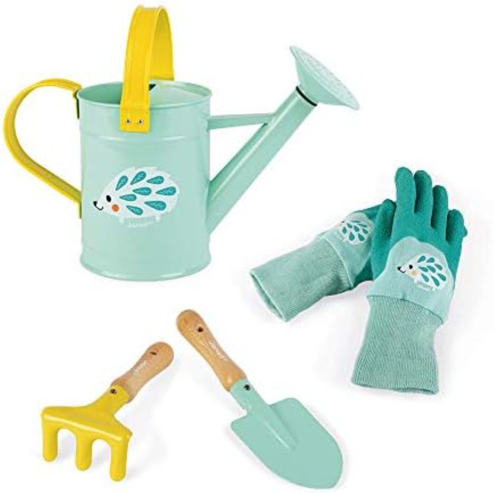 Janod Happy Garden Set Giardinaggio Bambini 4 Pezzi - Qualità Legno