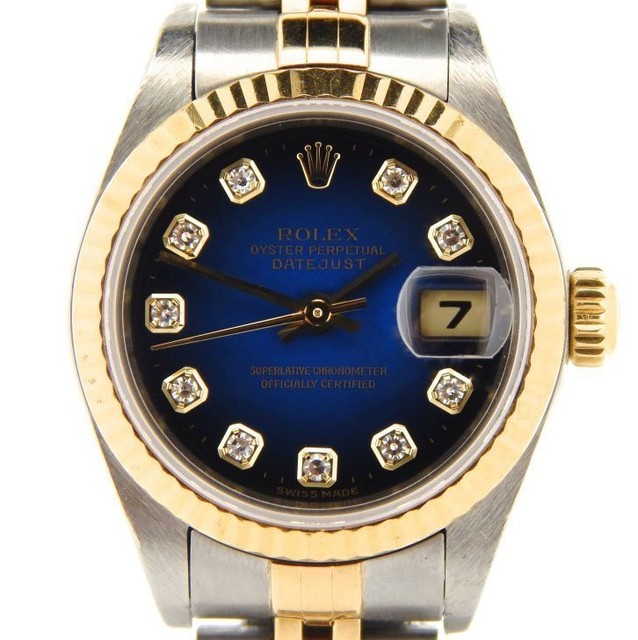 Rolex Datejust Lady Steel 18k Yellow Gold Watch Blue FACTORY Diamond Dial 79173 Rolex Datejust Lady Steel 18k Yellow Gold Watch Blue FACTORY Diamond Dial 79173