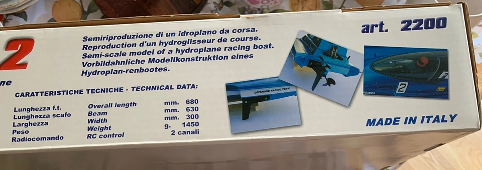 Monteleone Fuego 2 R/C Modelo Kit De Un Hidroavión Barco De Carreras Italia Nuevo Foto 4 de 4
