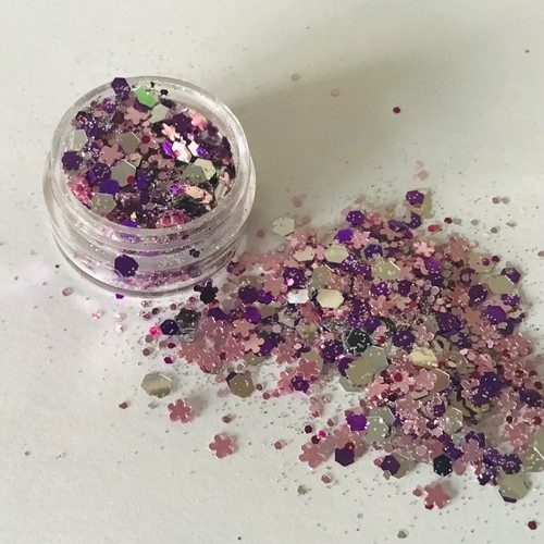 FESTIVAL GESICHT/KÖRPER KIT 5ml KLEBER 3x5g KLOBIGER GLITZER SCHMETTERLING MOND STERN BLUME - Bild 4 von 4