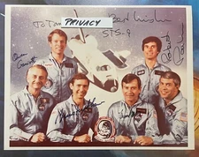 STS-9 JOHN YOUNG & FULL PRIME MISSION CREW SIGNED AUTOGRAPHED NASA PHOTO SCCS