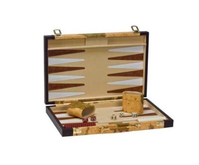 15'' Old Map Backgammon Game Set Leatherette Case Map Design New
