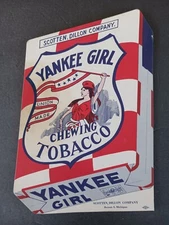 Vintage YANKEE GIRL CHEWING TOBACCO Counter Display Stand Up Sign Cardboard 