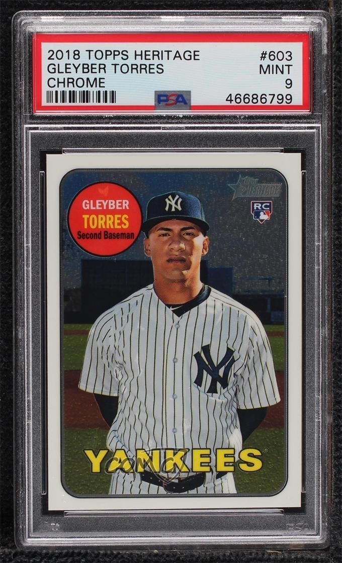 2018 Topps Heritage High Number Chrome 130/999 Gleyber Torres PSA 9 MINT 09wc