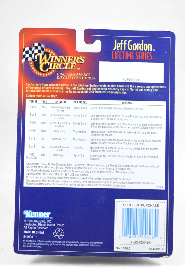 Jeff Gordon #24 Dupont Lumina 1993 Rookie of the Year 1997 Winner's Circle 1/64 - Image 3 of 3