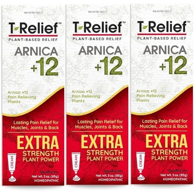MediNatura T-Relief Arnica+12 Gel (Extra Strength) 3 oz Each (Pack of 3)