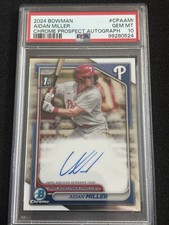 2024 Bowman Chrome Aidan Miller 1st Auto PSA 10 Philadelphia Phillies CPAAMI