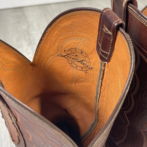 Lucchese Herren 9.5D Hellbraun Sattel Kaimanschwanz Breite Eckige Zehe Exotisch Cowboystiefel W - Bild 8 von 18