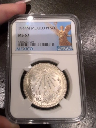 1944 Mexico Peso • NGC MS67 • Gem Brilliant Uncirculated Stunning Lustrous Coin