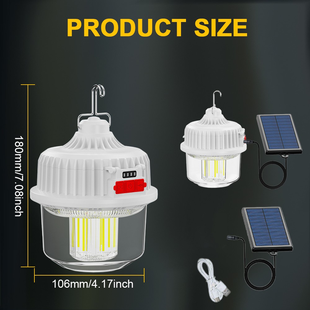 Portable Outdoor Solar Panel Powered LED Lights Bulb Light Tent Lamp Camping