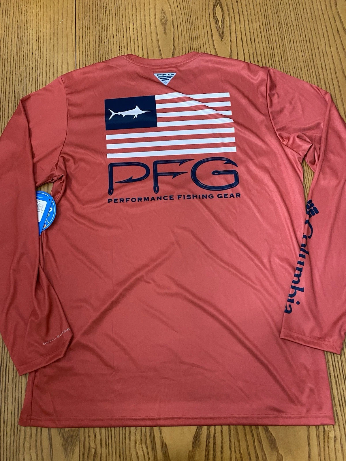 COLUMBIA MENS PFG TERMINAL TACKLE HEATHER LONG SLEEVE SHIRT FISH STAR SZ MEDIUM