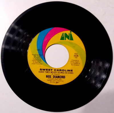 NEIL DIAMOND   Sweet Caroline / Dig In -Vinyl 45rpm 1969 UNI 55136
