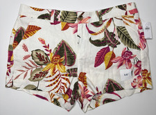 Old Navy Floral Tropical Everyday Short Mid Rise Linen Blend 12 Shorts NWT Women