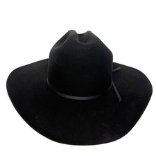 Vintage Milano Larry Mahan Cowboy Hat 7 3/8 Long Oval Ridgetop Black 5X USA Made