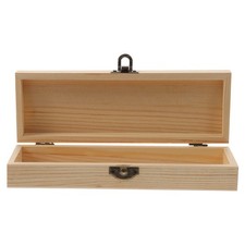 Small Pencil Case Box with Lid Wood Desk Organizer School Supplies
