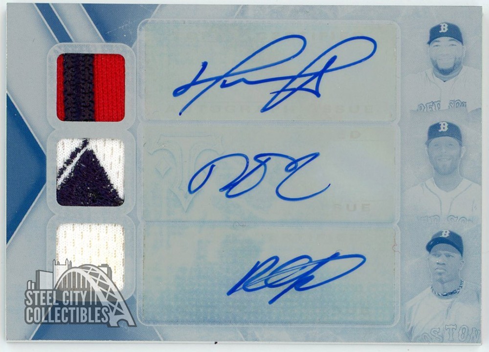 David Ortiz Autographed Signed Pedroia Castillo 2015 TTT Patch Autograph Plate Card #TTARC-OPC 1/1 
