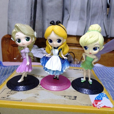 Qposket Disney Figurenset Tinkerbell Blatt Kleid Alice Rapunzel Sammlerstück ...