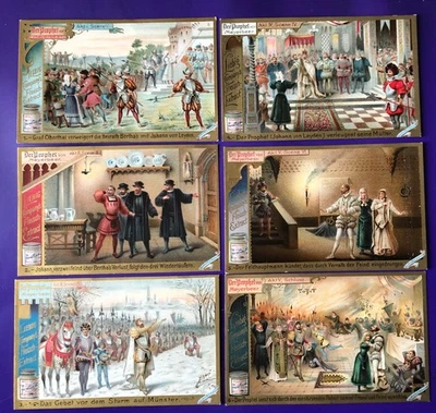 6 Sammelbilder Liebig 1897 komplette Serie 375 / 528 DER PROPHET VON MEYERBEER - Bild 1 von 2