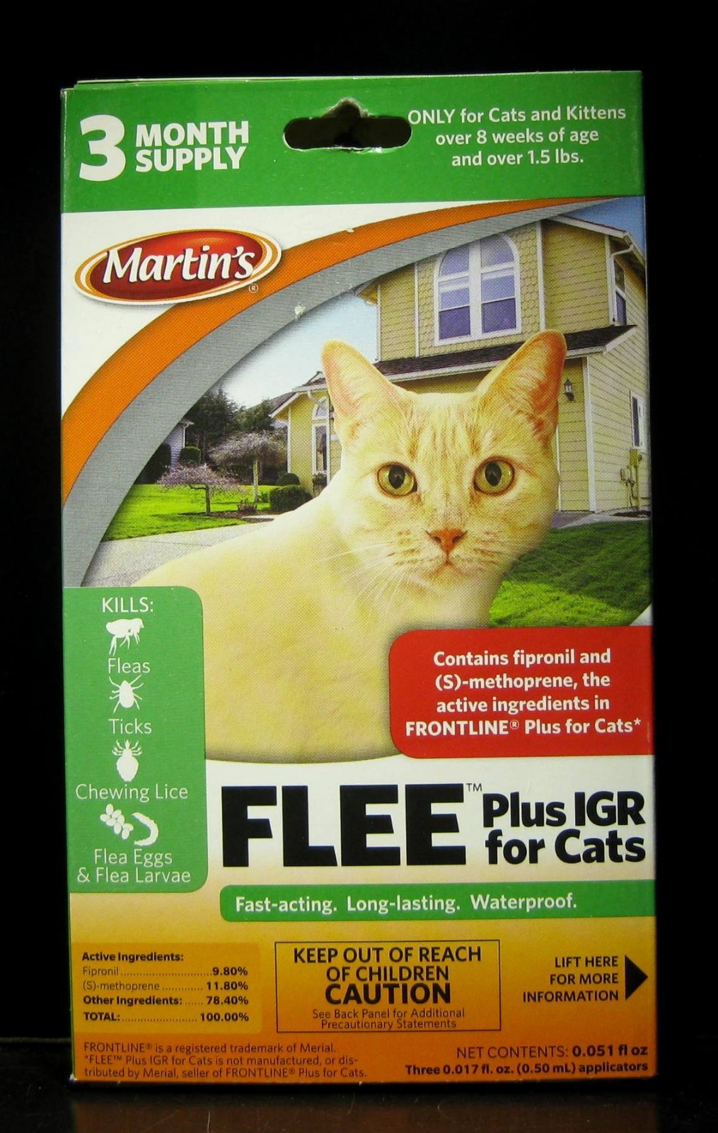 Martins Flee Plus IGR for Cats and Kittens over 1.5 Lbs 3 viles
