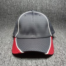 New Era 39THIRTY Blank Stretch Fit Hat Cap Grey Red White Piping Textured