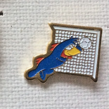 France 98 World Cup Footix Mascot Saving A Goal Badge