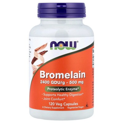 Now Foods Bromelain 500 mg 120 Veg Capsules GMP Quality Assured, Vegan, 2028
