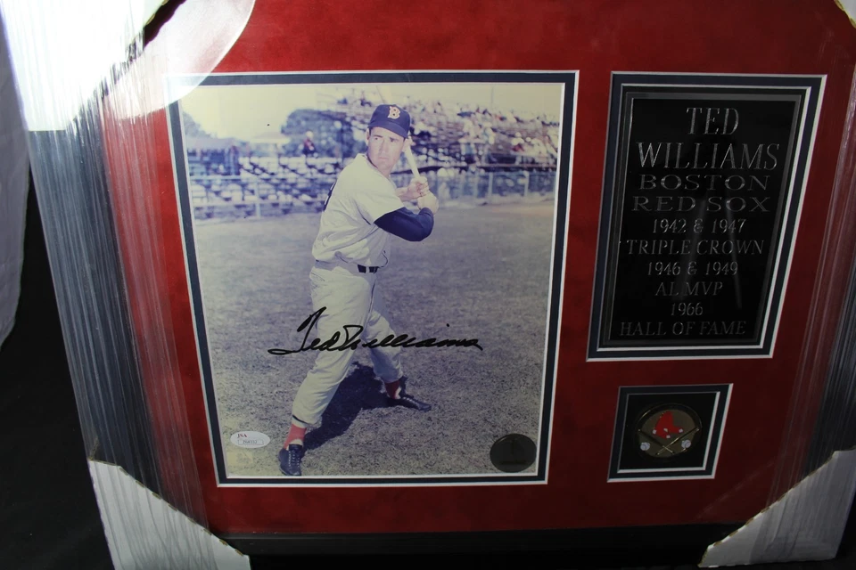 Ted Williams Autographed Framed 8x10 Photo Boston Red Sox JSA & FOD Certified - Image 4 of 4