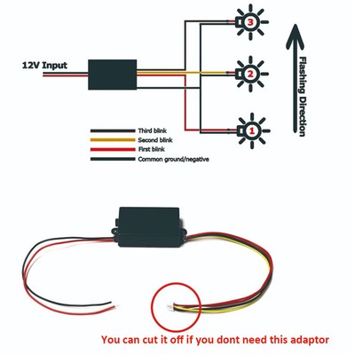 _DC12V 3-Step Sequential Dynamic Flash Tail Light Control Module Boxes Universal