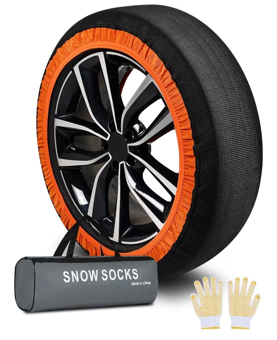 Automotive Snow Socks for Tires, Tire Socks For Snow Pack of 2 Large
