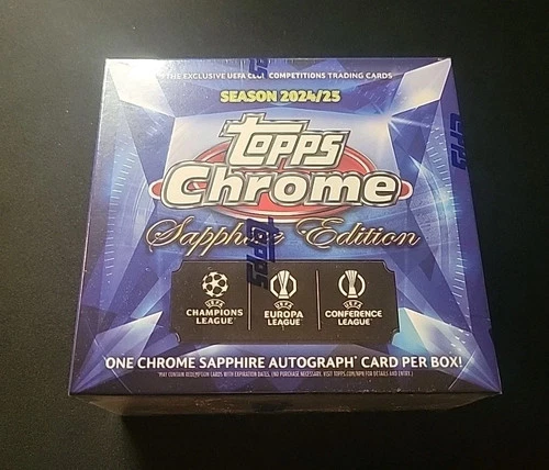 ✅2024-25 Topps Chrome Sapphire UEFA Club Competitions UCC Hobby Box Sealed ✅