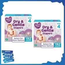 2 Pack Parent's Choice Dry  Gentle Diapers Size 4, 192 Count, Free Shipping