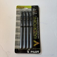 Pilot 11025 V Razor Point Extra Fine Liquid Ink Markers, Black Ink, 4-Pack NOS