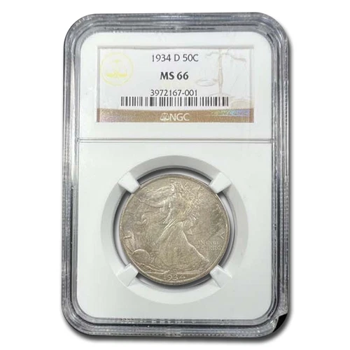 1934-D Walking Liberty Half Dollar MS-66 NGC
