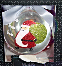 Glass ball ornament with Santa D